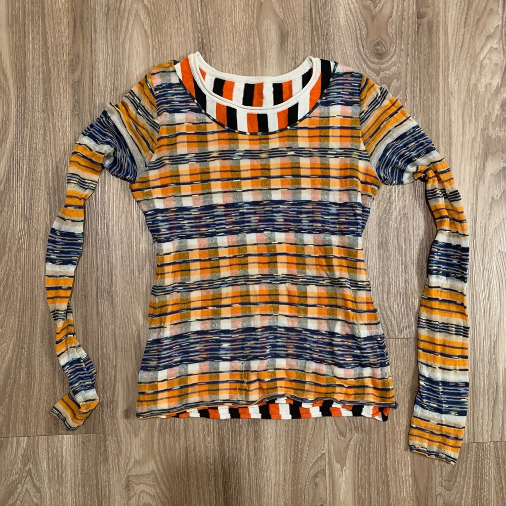 Missoni Italy Multicolor Knit Long Sleeve Top Size IT 42 / US M Designer